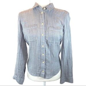 ⏰Madewell sz S navy & gray striped long sleeve top
